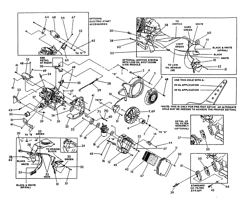 Engine Drawing No. 81645 Diagram and Parts List for 0488-1-GN5,500  Briggs and Stratton Generator